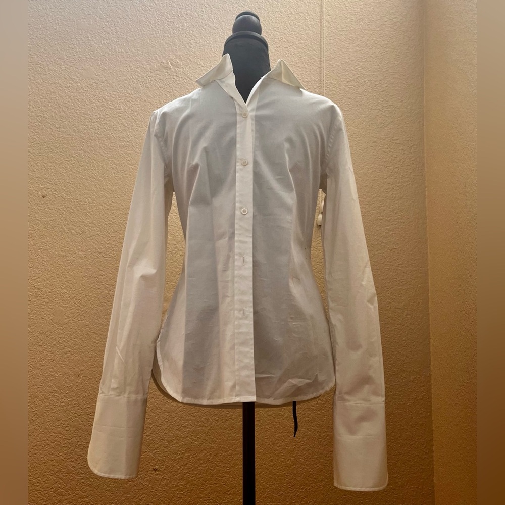 Size Small Moda Spandex Work Top in White